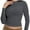 Gray, variant on Womens Shirts Long Sleeve Crew Neck Ruched Stretch Basic Fitted Tee Shirts Tops