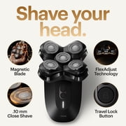 MANSCAPED® Dome Shaver™ Pro Precision Pack SkinSafe® Men's Electric Bald Head Trimmer with Power Shave Gel, 6 fl oz, Black