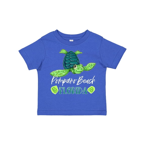 Inktastic Pompano Beach, Florida Happy Sea Turtle Boys or Girls Toddler T-Shirt