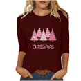 thumbnail image 2 of Qertyioot Christmas Chandail en Molleton Décontracté pour Femmes, Manches Longues Col Rond Imprimé Ample, 2 of 5