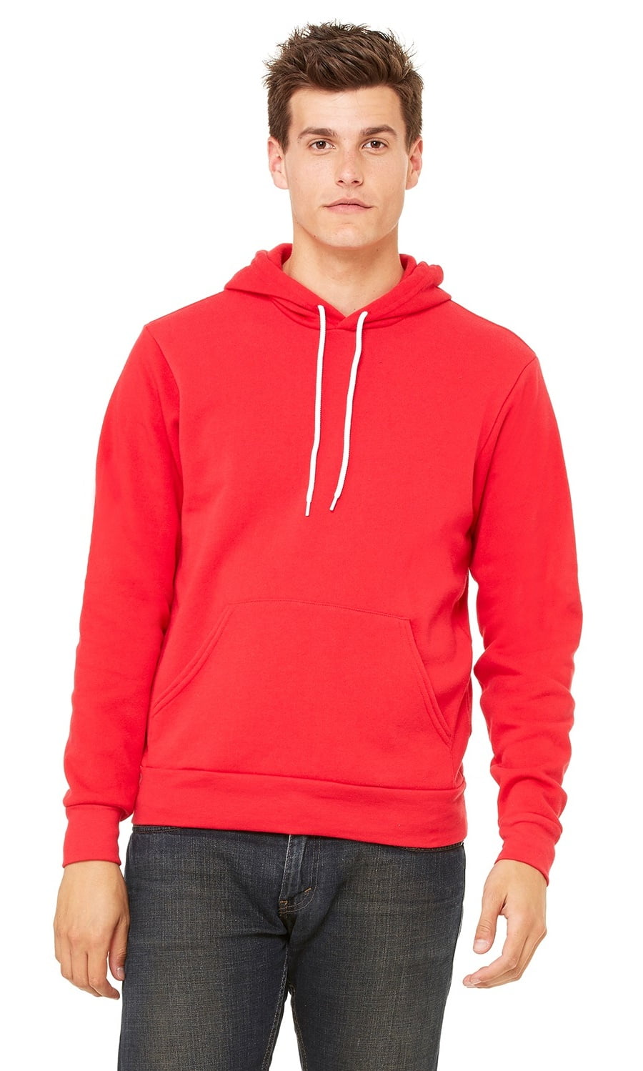 The Bella + Canvas Unisex Poly-Cotton Fleece Pullover Hoodie - RED - XL ...