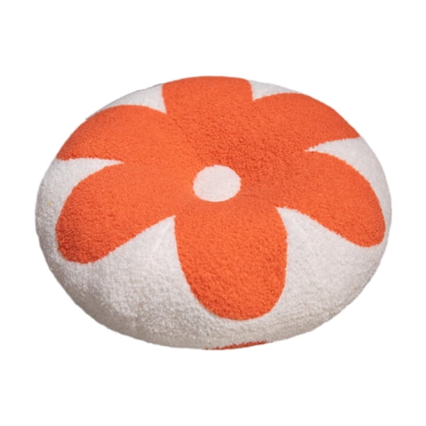 45 cm Meditación Piso de almohada Cuschion de felpa corta Cojín de ventana decorativa versátil para jardín accesorios de oficina en el hogar Naranja