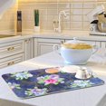 thumbnail image 6 of Pansy Floral Dish Drying Mat for Kitchen Counter, Ultra Absorbent Reversible Microfiber Dishes Drying Rack Pad Heat-resistant Mats 18x24in, 6 of 7