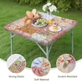 thumbnail image 4 of Pioneer Flower Floral Print Pattern Square Fitted Tablecloth with Elastic Edge,Square Table Cover,Washable Elastic Table Cover for Home Kitchen Party Decor 34"x34", 4 of 6