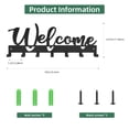 thumbnail image 2 of Key Holder for Wall, Key Holder Wall Mount for Hallway, Key Organizer Rack with 7 Hooks, Key Hanger with Mounting Hardware (Welcome, 12 INCH), 2 of 7