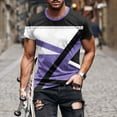 thumbnail image 2 of Afuyipoi Mens Geo-Print Crew Tee,Quick-Dry Tee Casual Short-Sleeve Summer Travel Shirt Purple 5XL, 2 of 7