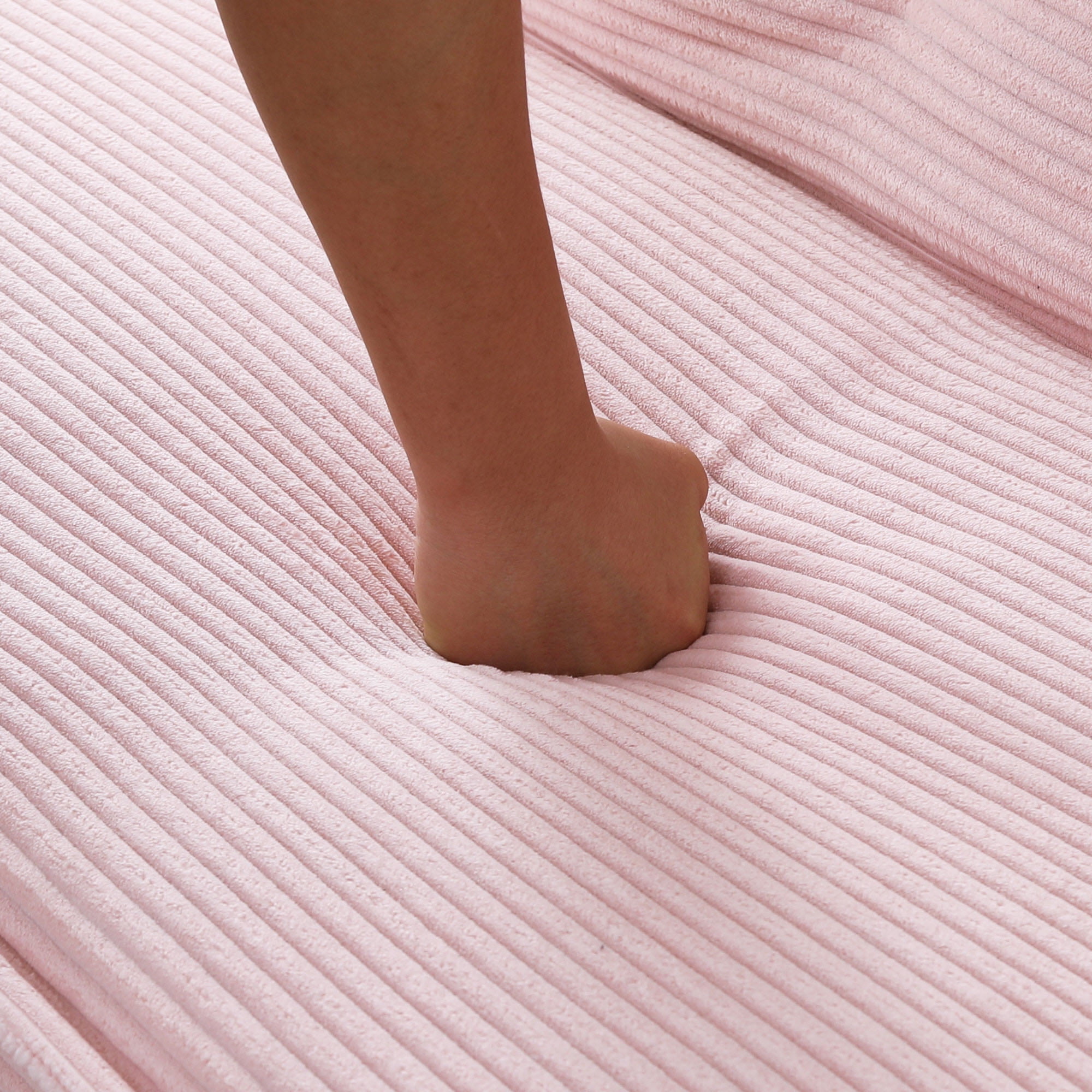 Gewnee 66''Futon Sofa Bed,Corduroy Fabric Sleeper Sofa with Button Design,Lovseat for Living Rooms and Apartments.(Pink)