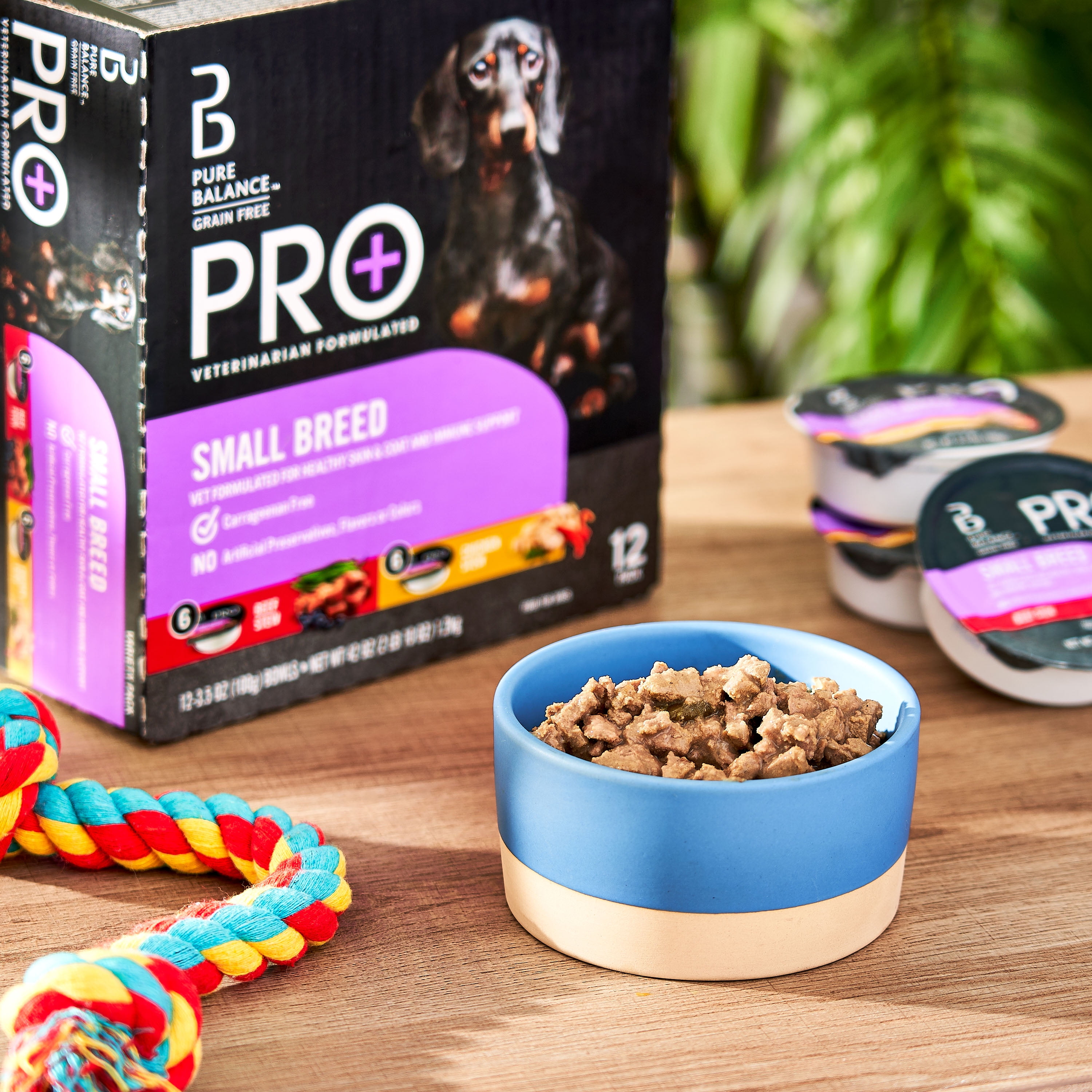 Pure Balance Pro Beef Stew Chicken Stew Wet Dog Food for Small Breeds Grain Free 3.5 oz Cups 12 Pack