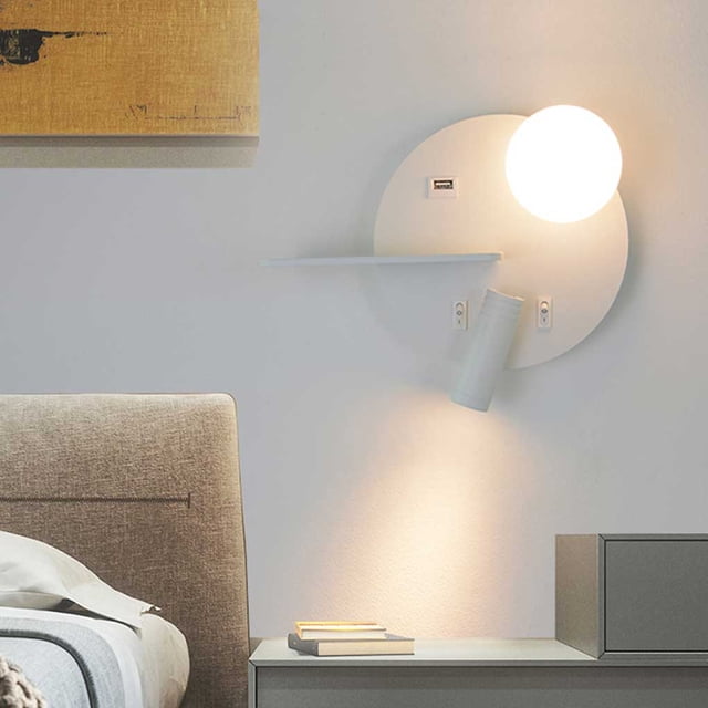 stanreset Aluminium Bedside Wall Light Black Left Type 2 Adjustable Flashlight