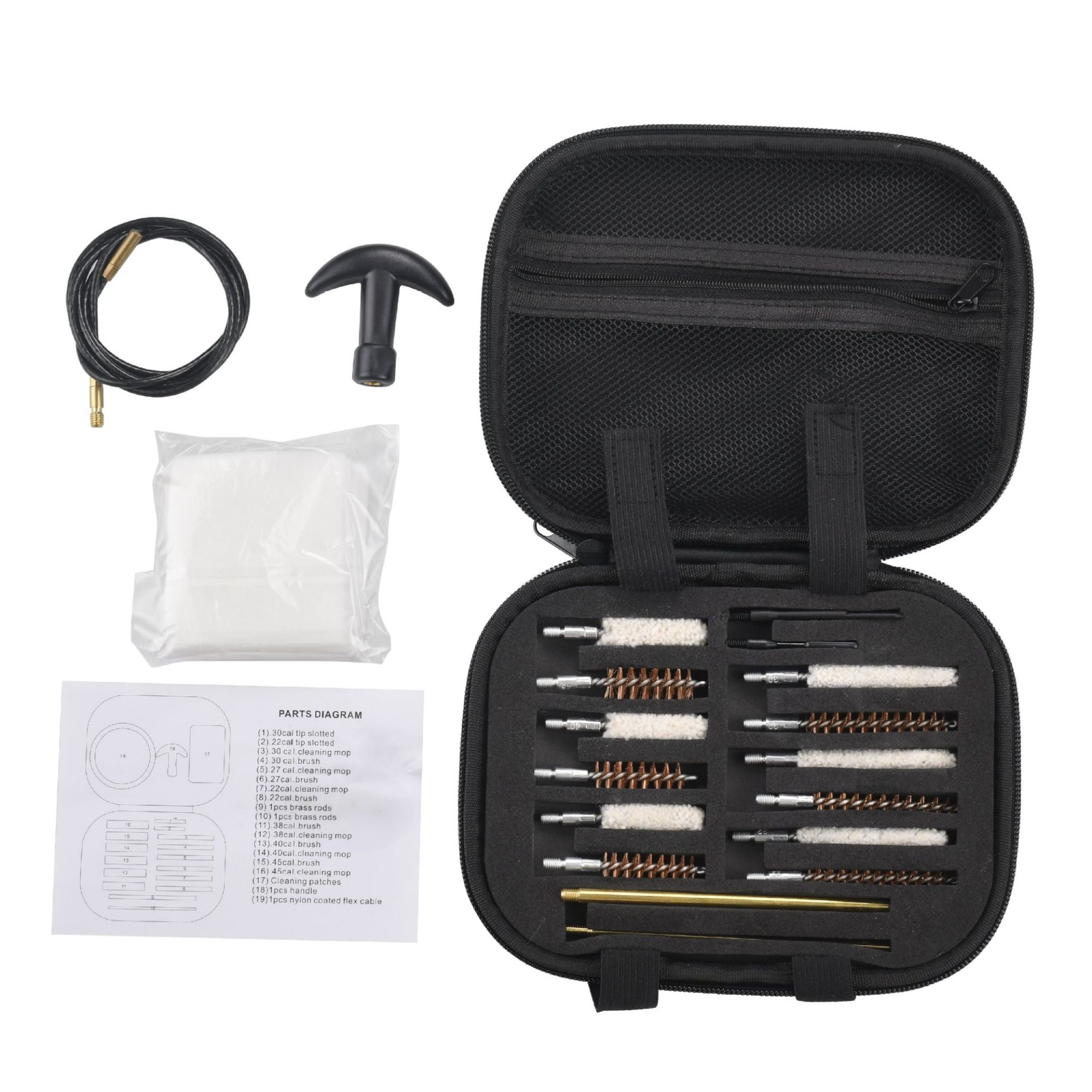 Cipaher 19 Piece Gun Cleaning Kit Rifle Pistol Cleaning Kit Universal