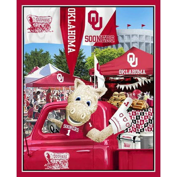 University of Oklahoma 100% Cotton Tailgate Panel-Sold by the Panel-43"x36"