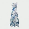 thumbnail image 4 of Oplxuo Maxi Dresses for Women 2026 Summer Casual Spaghetti Strap V Neck Long Dress Trendy Floral A-Line Flowy Beach Sundress, 4 of 6