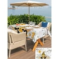 thumbnail image 5 of Outdoor Tablecloth with Umbrella Hole for Patio/Picnic/Party/Camping, Yellow Gnomes Waterproof Table Cloth Rectangle Table Cover Washable, Spring Floral Bees Daisy Branches Wooden (54"x 80"), 5 of 8