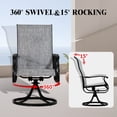 thumbnail image 5 of Patio Swivel Chairs Set of 2, Outdoor High Back Rocker Dining Chairs with All-Weather Textilene Mesh and Metal Frame, Comfortable Swivel Chairs for Patio, Garden, Deck, and Backyard (Gray), 5 of 7
