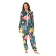 thumbnail image 2 of FORMRS Onesies Pajama for Adults Unisex Hoodie Winter Jumpsuit One Piece Sleepwear, Sizes S-2XL, Pink Floral Flamingo, 2 of 7
