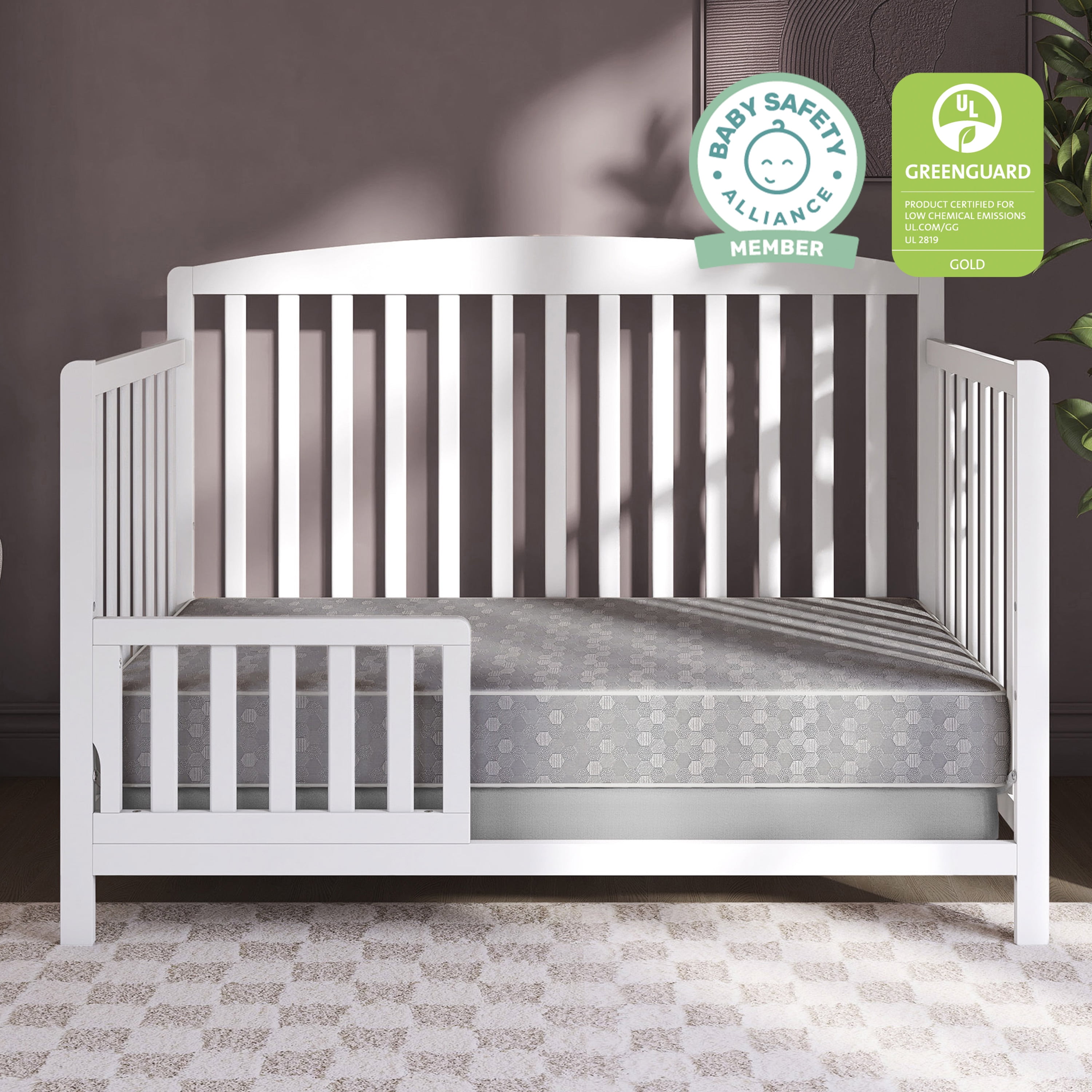Dream On Me, Superior Slumber 6' 112 Coil Inner Spring Crib And Toddler Mattress In Grey