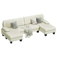 thumbnail image 2 of Homall Modern U-shaped Sectiona Sofa, Corduroy, 4 Seat Oversized Sofa, Lounge Chair, Beige, 2 of 8