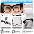 thumbnail image 6 of MARE AZZURO Oversized Reading Glasses Women Big Square Readers 100 150 200 250 300 350 (Black-brown, 2.50), 6 of 7