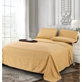 thumbnail image 3 of 1500 Thread Count 6-Piece DAMASK STRIPE Bed Sheet Set, King Chocolate Brown, 3 of 8