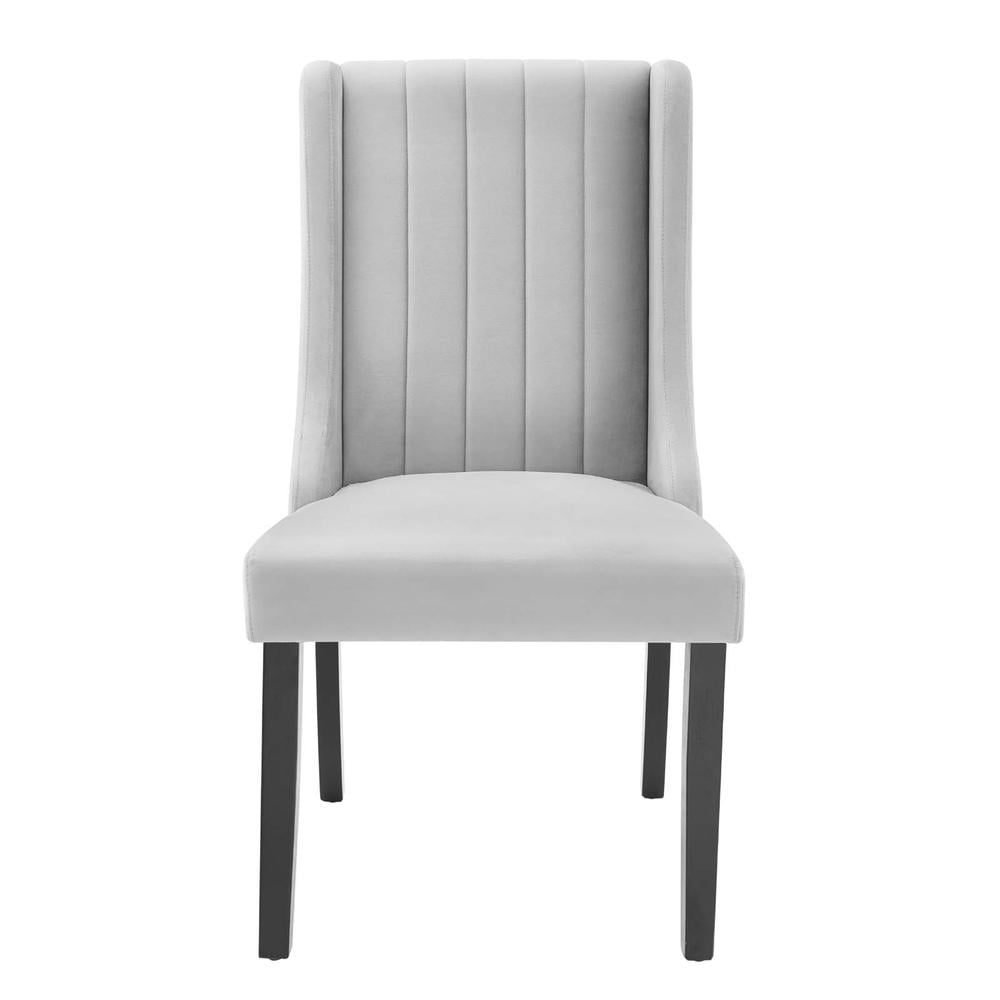 Modway Renew 19.5" Velvet Parson Dining Side Chairs in Light Gray (Set of 2)