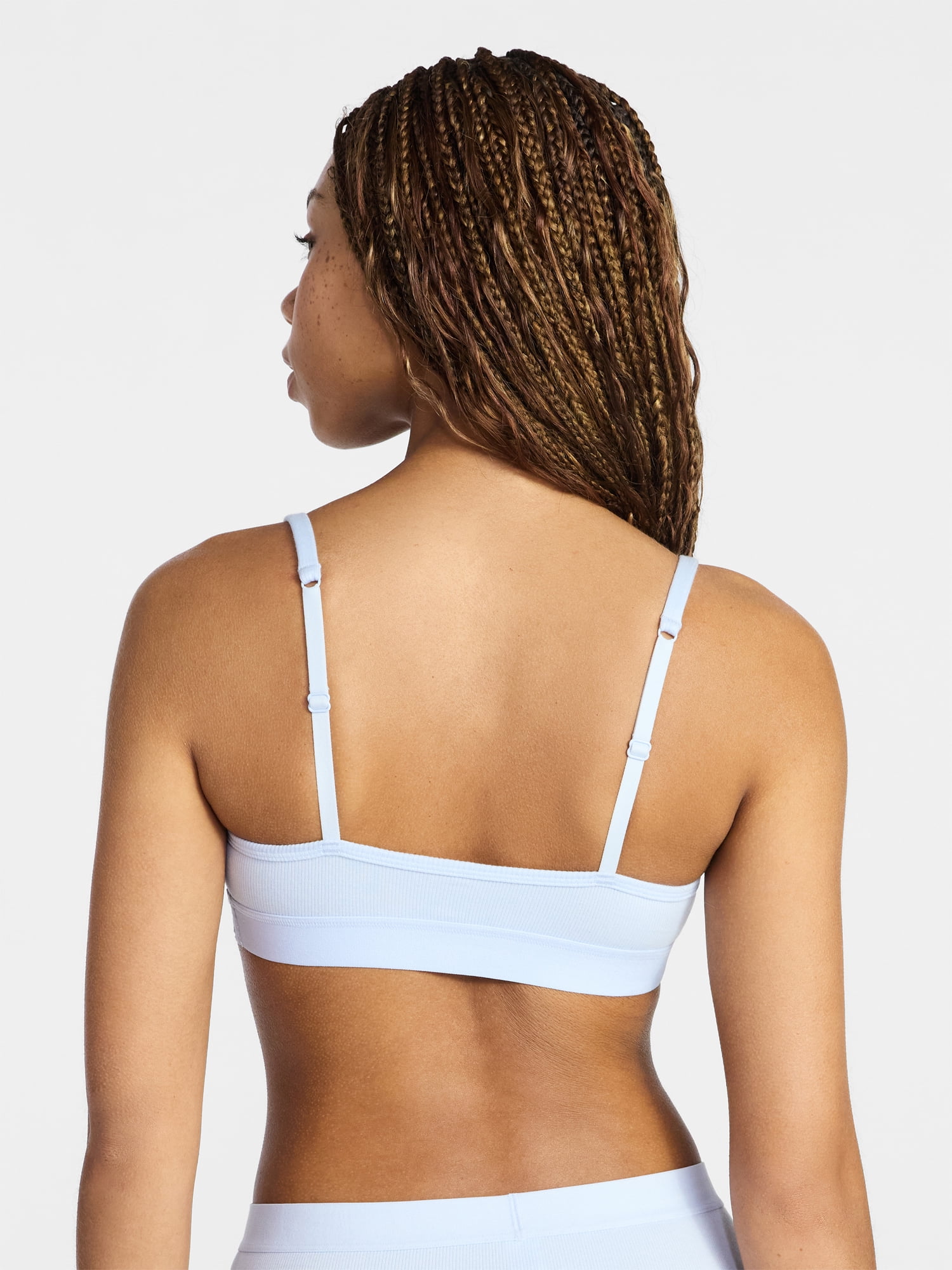 No Boundaries Cotton Rib Scoop Bra, Women's XS-XXXL