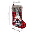 thumbnail image 3 of 2Pcs Burlap Christmas Stocking Red and Black Plaid Cuff Mantel Decoration Gift Holder for Party Family Holiday Xmas, 3 of 6