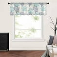 thumbnail image 3 of Teal Blue Grey Coral Coastal Sheer Valance, Summer Beach Light Filtering Kitchen Curtain Valances, Ocean Seaside Nautical Chiffon Rod Pocket Living Room/Bedroom/Cafe Curtains 54"x18", 3 of 6