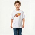 thumbnail image 2 of Boys Graphic T-Shirt Flaming American Football Sports Kids Tees 100% Cotton Short Sleeve Tops Ages 4-13Y, 2 of 4