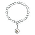 thumbnail image 2 of Letter R Floral Monogram Initial Silver Plated Bracelet with Antiqued Charm, 2 of 5