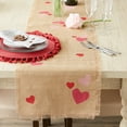 thumbnail image 3 of Hearts Printed Jute Table Runner 14x74, 3 of 3