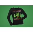 thumbnail image 5 of Old Glory Womens Cactus Desert Feliz Navidad Ugly Christmas Sweater Long Sleeve T Shirt, 5 of 6