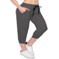 thumbnail image 1 of Pantalon de Jogging Capri Léger pour Femmes avec Poches en Forme de Côtelette de Porc Noir P, 1 of 5