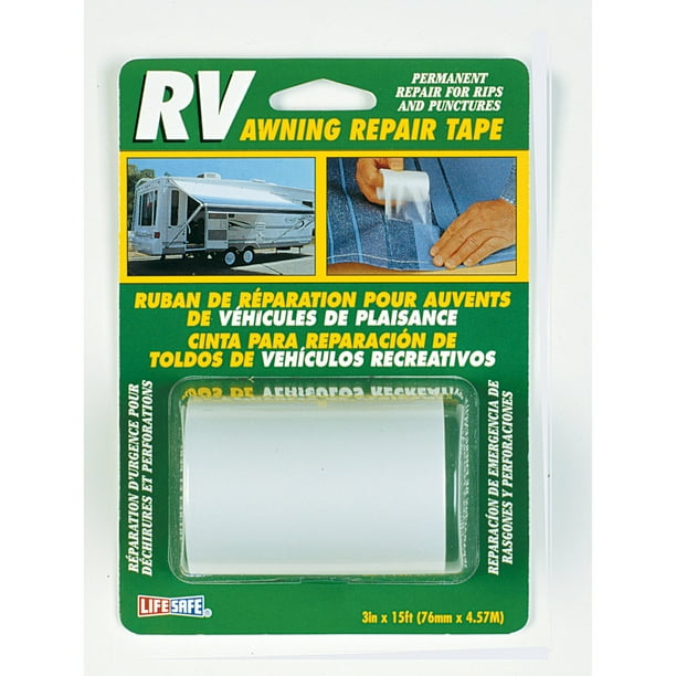 LIFESAFE RE3848 RV Awning Repair Tape Clear, 3" x 15'