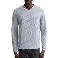 thumbnail image 2 of Hombres Sólido Manga larga Casual Cuello en V Moda Jersey Camiseta Blusa Tops Pompotops oipoqjl8554, 2 of 4
