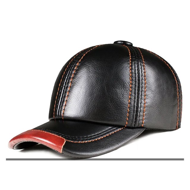 Spring Genuine Leather Baseball Cap In Men Brand New Warm Real Cow Leather Caps Hats ,Premium Material