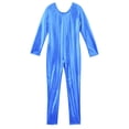 thumbnail image 4 of TiaoBug Kids Girls Shiny Metallic Full Length Bodysuit Unitard Gymnastics Leotard Dancewear, 4 of 5