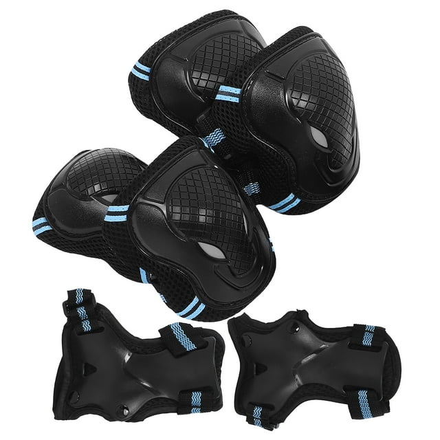 IDEANATEGRATE 1 De Protección Deportiva Con Rodilleras Coderas Y Protectores De Manos Color Negro