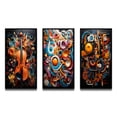 thumbnail image 2 of Designart "Opt Art Vibrant Euphony" Abstract Framed Wall Art Set Of 3 - Multi-Color Op Art Frame Canvas Set For Living Room Decor, 2 of 7