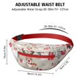 thumbnail image 3 of Fanny Pack Beige Christmas Santa and Reindeer Pattern Waist Pack Bag,Running Cross Bag,Waterproof Large Fanny Packs for Women Men for Travel Running Hiking Cycling, 3 of 6