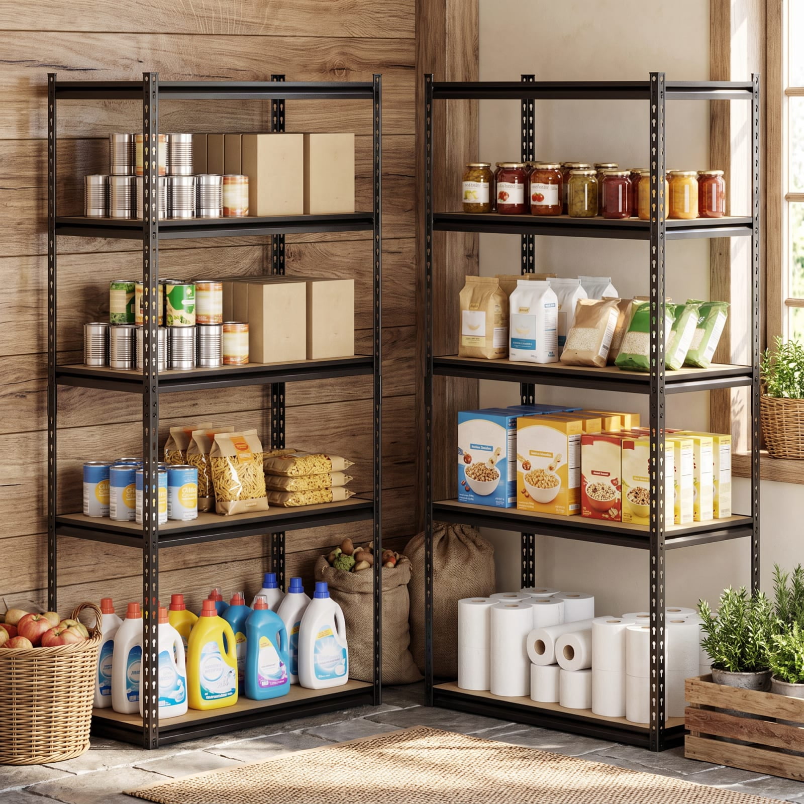 Biotree 5-Tier Metal Shelving Unit 2200 lbs Capacity with Adjustable Shelves 36" × 18" × 72" for Garage Warehouse, Black
