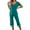 Green, variant on Zanvin Womens High Waisted Linen Capris Pants, Women's Short Sleeve V-Neck Top Cropped Pants Print Suit, Quickly Dried, Soft and Breathable, Blue, S
