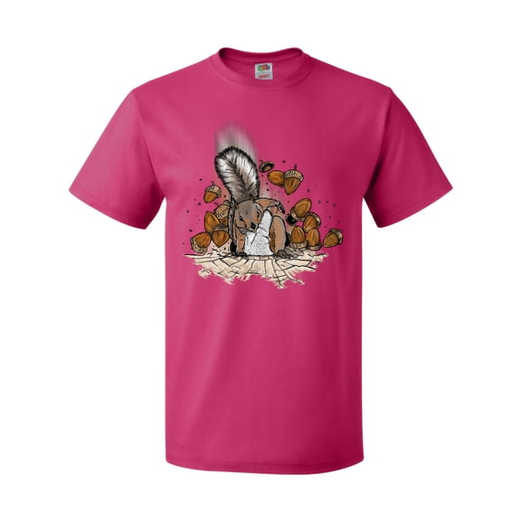 Inktastic Squirrel Superhero Landing with Acorns T-Shirt