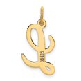 thumbnail image 3 of 14K Or Jaune Moyen Lettre de Conception de Script Fantaisie L Pendentif Initial, 3 of 4