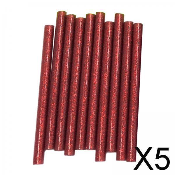 5x 10 Barras de Pegamento Termofusible, Barras de Pegamento Caliente, Barras de Pegamento Caliente con Brillo de Color para Tarjetas, Decoración Navid 5 piezas