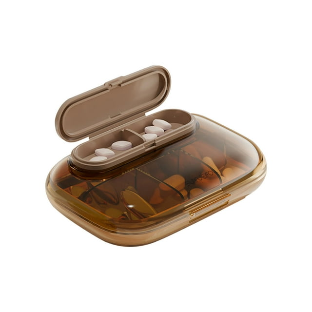 Ohufall Small 6 Compartment Pill Organizer Portable Medication Case For Daily Three Meals A Day
