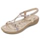 thumbnail image 3 of Sandalias de lujo con diamantes de imitación para mujer, sandalias de playa planas informales de moda salvaje con banda elástica, sandalias de verano para mujer estilo bohemio, 3 of 5