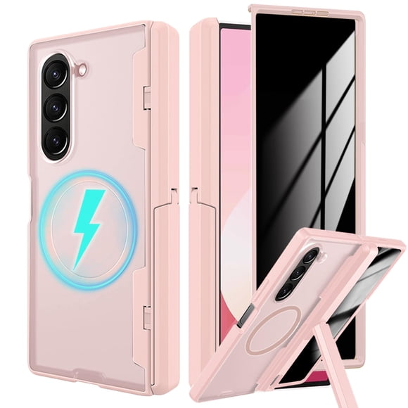 Funda magnética rosa YQODSZ para Samsung Galaxy Z Fold 6