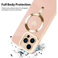 thumbnail image 4 of for iPhone 13 Pro Max Case [Support Magsafe] Love Heart Pattern Magnetic Plating Electroplate Luxury Elegant Case Camera Protector Soft TPU Shockproof Protective Corner Back Cover -Pink, 4 of 12