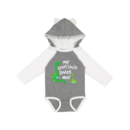 

Inktastic My Great Uncle Loves Me Dinosaur Boys Long Sleeve Baby Bodysuit