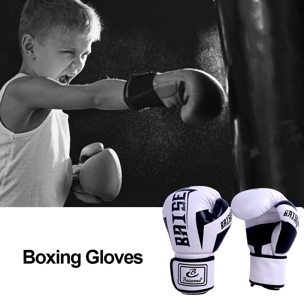 BLEEUS Pu Boxing Gloves Mitts Hand Protector For Sports Fitness Supplies (Children White)
